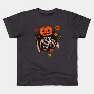 Pumpkin and skeleton Kids T-Shirt